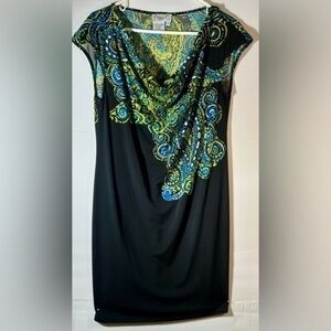 MAGGY L WOMEN’S BLACK WITH MULTICOLORED DESIGN SIZE 8